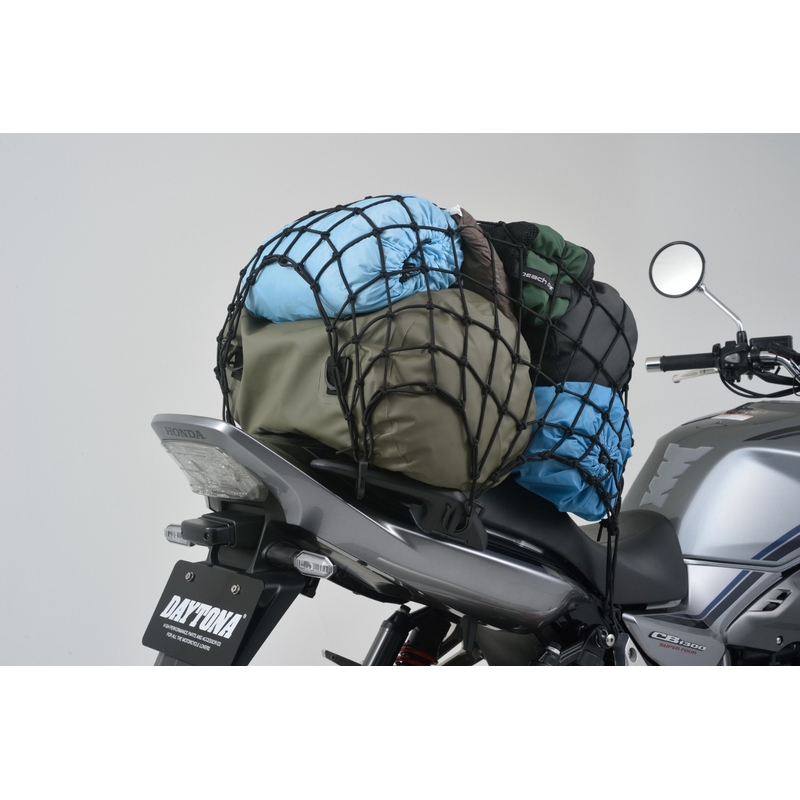 Fleksibilna motoristična mreža za prtljago s plastičnimi kavlji Daytona 60 x 60 cm črna