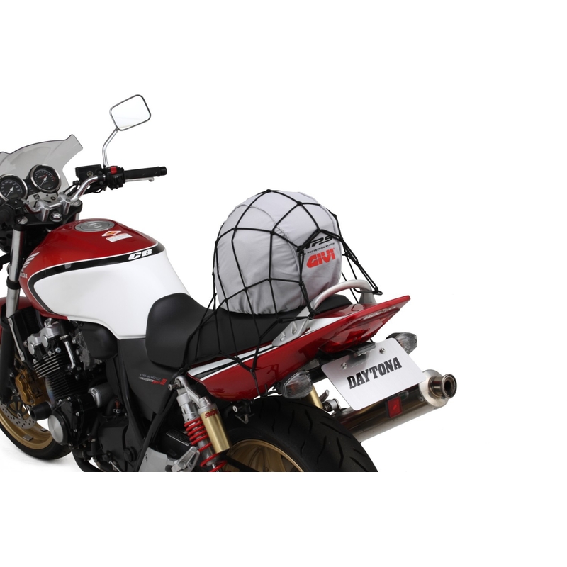 Fleksibilna motoristična mreža za prtljago s kovinskimi kavlji Daytona 40 x 40 cm črna
