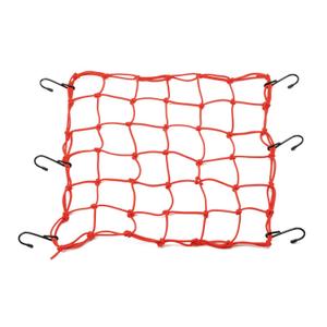 Fleksibilna motoristična mreža za prtljago s kovinskimi kavlji Daytona 40 x 40 cm rdeča