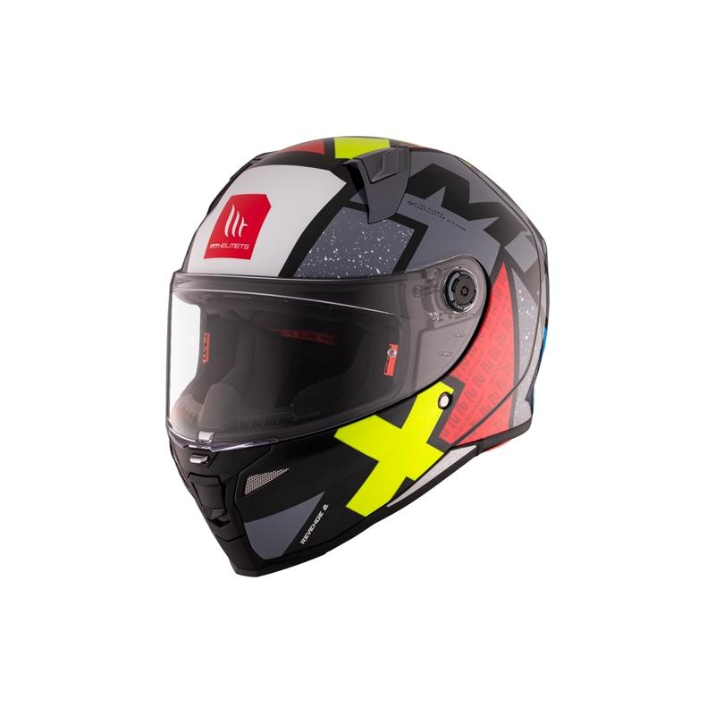 Integralna motoristična čelada MT REVENGE 2 S Light CO sijajna črno-rdeče-rumena