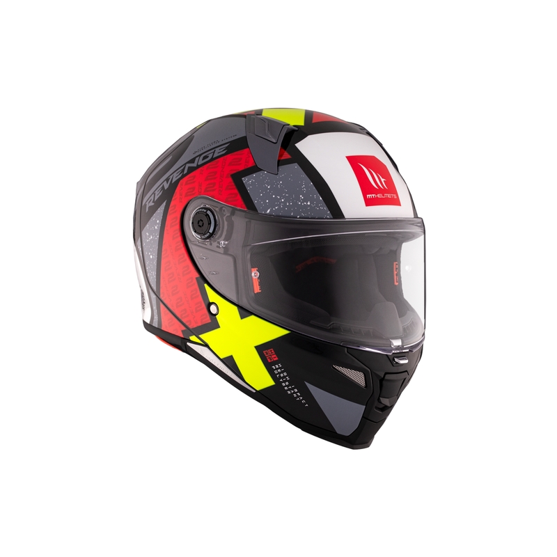 Integralna motoristična čelada MT REVENGE 2 S Light CO sijajna črno-rdeče-rumena