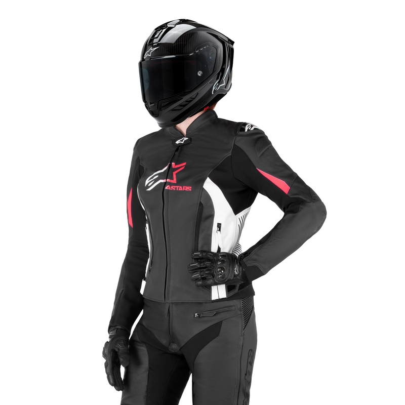 Ženska motoristična jakna Alpinestars GP PLUS 4 črno-belo-roza