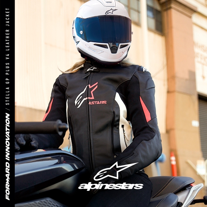 Ženska motoristična jakna Alpinestars GP PLUS 4 črno-belo-roza