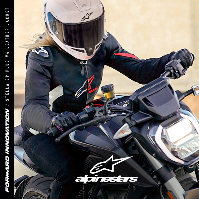 Ženska motoristična jakna Alpinestars GP PLUS 4 črno-belo-roza