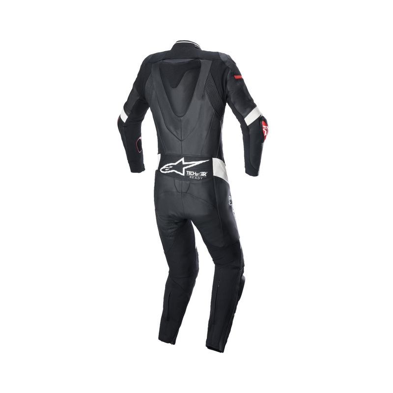 Alpinestars STELLA GP PLUS 2 ženska enodelna usnjena motoristična obleka črno-bela-fluo rdeča