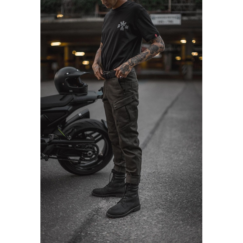 PANDO MOTO Motoristične kavbojke Mark Kev olivno zelena akcija - II. kakovosti razprodaja