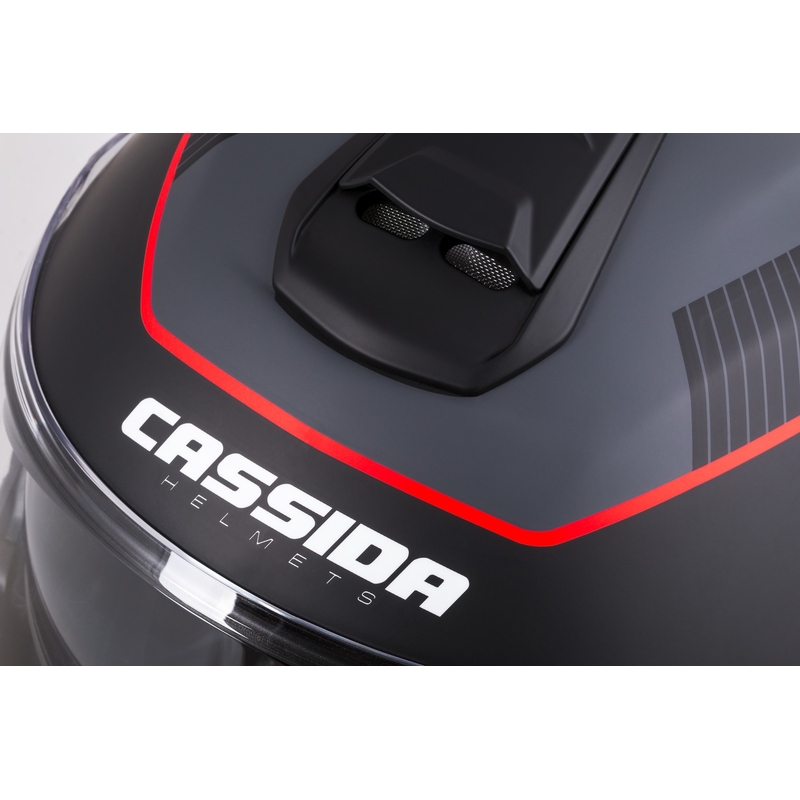 Motoristična čelada na preklop Cassida Modulo 2.1 Profile mat črno-sivo-rdeča