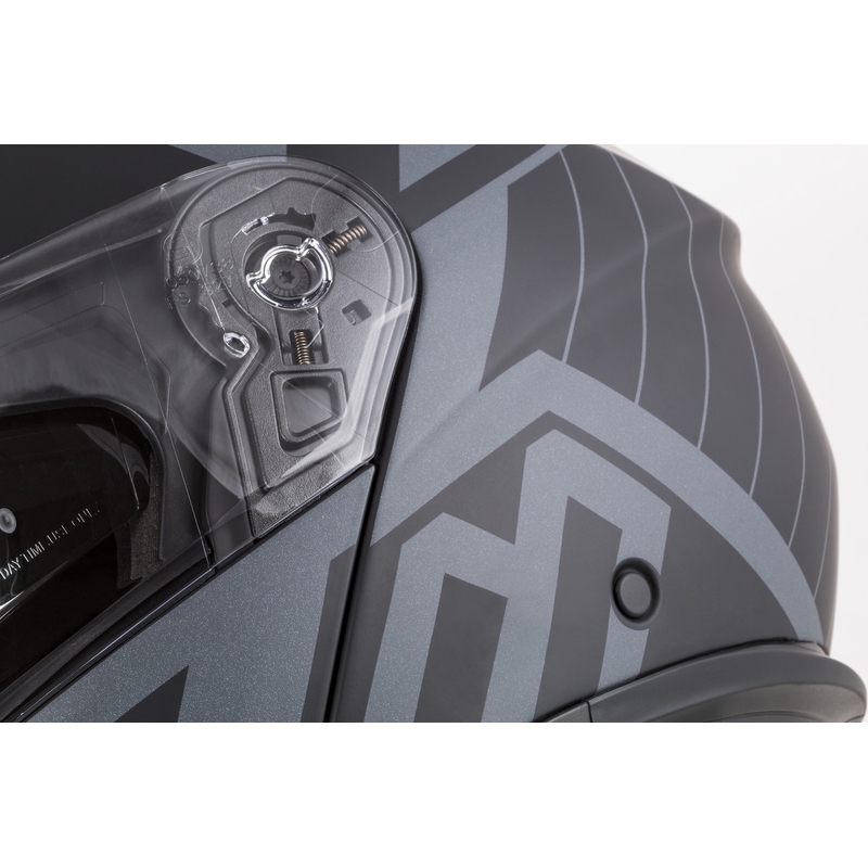 Motoristična čelada na preklop Cassida Modulo 2.1 Profile Vision mat črno-siva odsevna