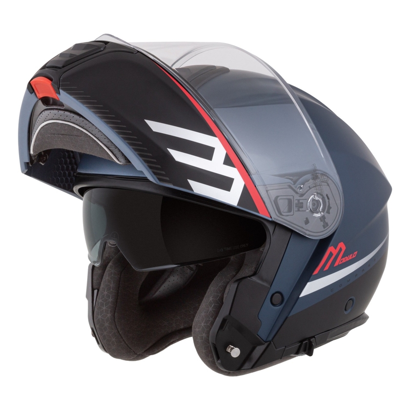 Motoristična čelada na preklop Cassida Modulo 2.1 Compass mat modra biserno-črno-rdeča