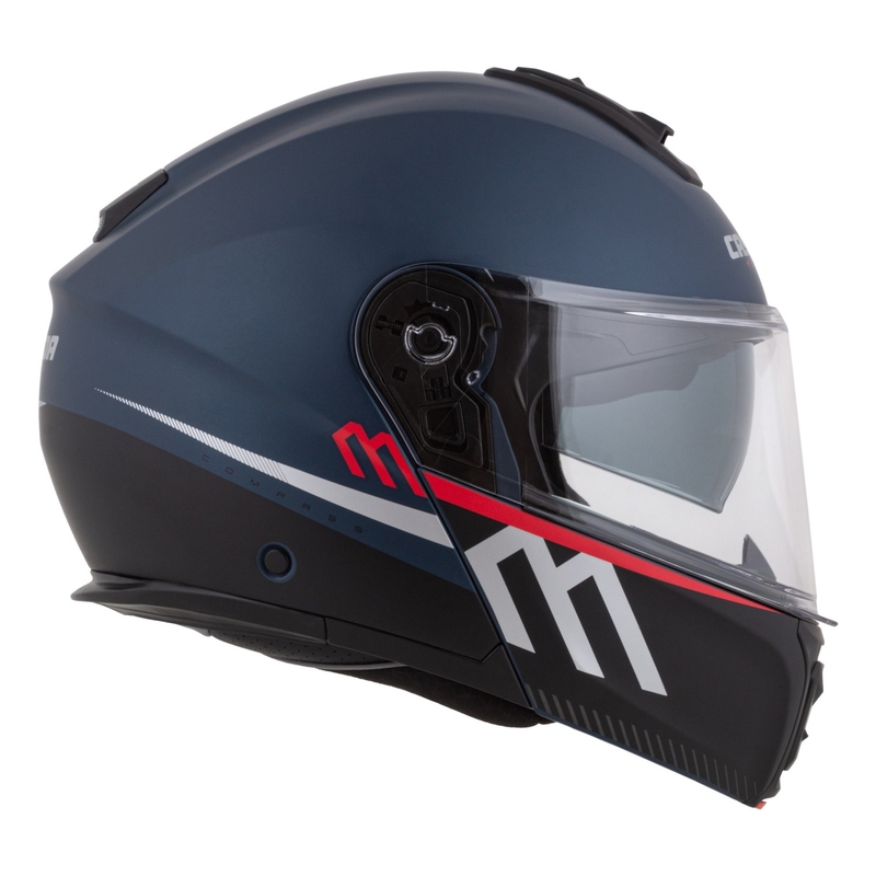 Motoristična čelada na preklop Cassida Modulo 2.1 Compass mat modra biserno-črno-rdeča