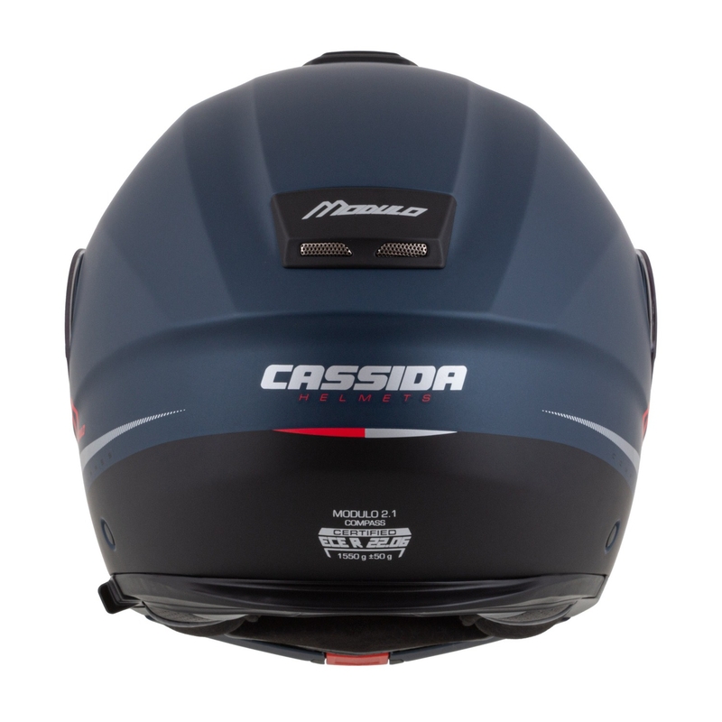 Motoristična čelada na preklop Cassida Modulo 2.1 Compass mat modra biserno-črno-rdeča