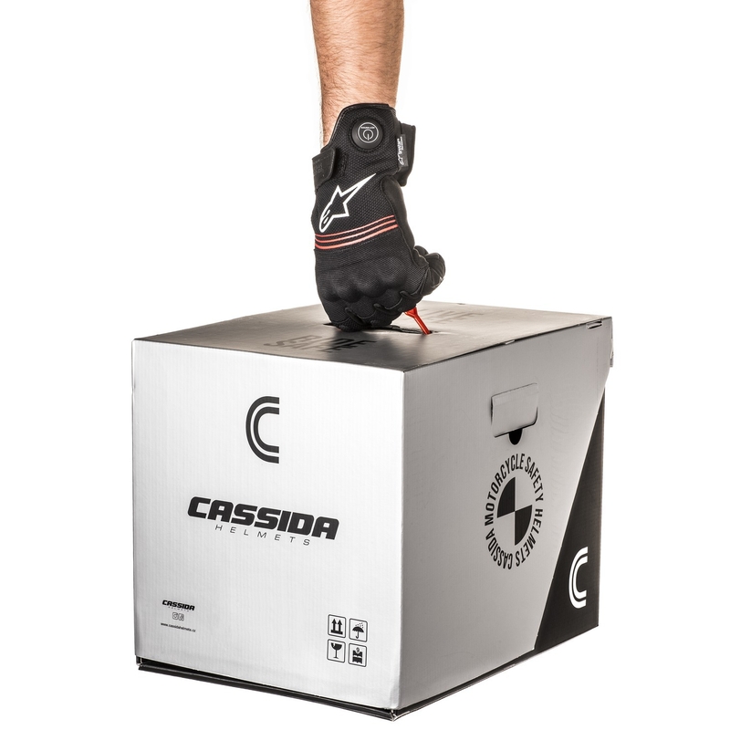 Motoristična čelada na preklop Cassida Modulo 2.1 Compass mat modra biserno-črno-rdeča