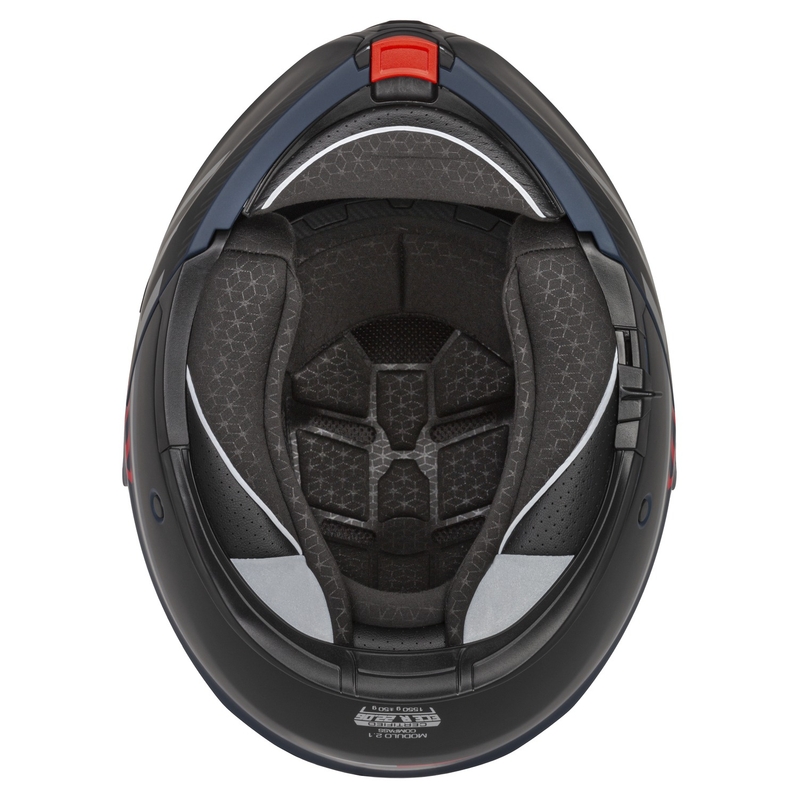 Motoristična čelada na preklop Cassida Modulo 2.1 Compass mat modra biserno-črno-rdeča