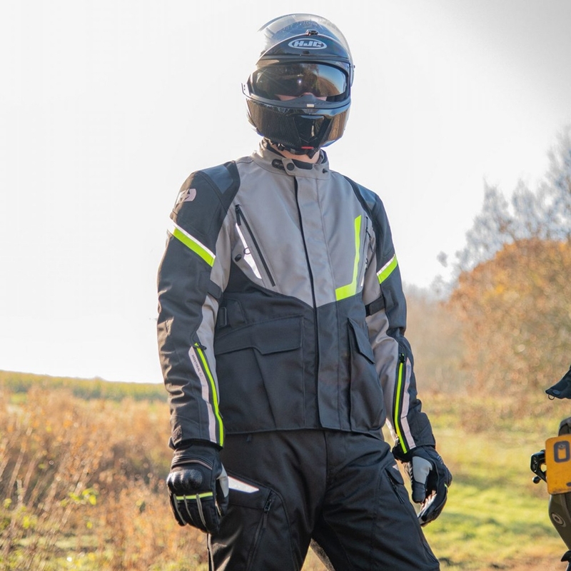 Oxford Montreal 4.0 DRY2DRY™ črno-siva-fluo rumena motoristična jakna