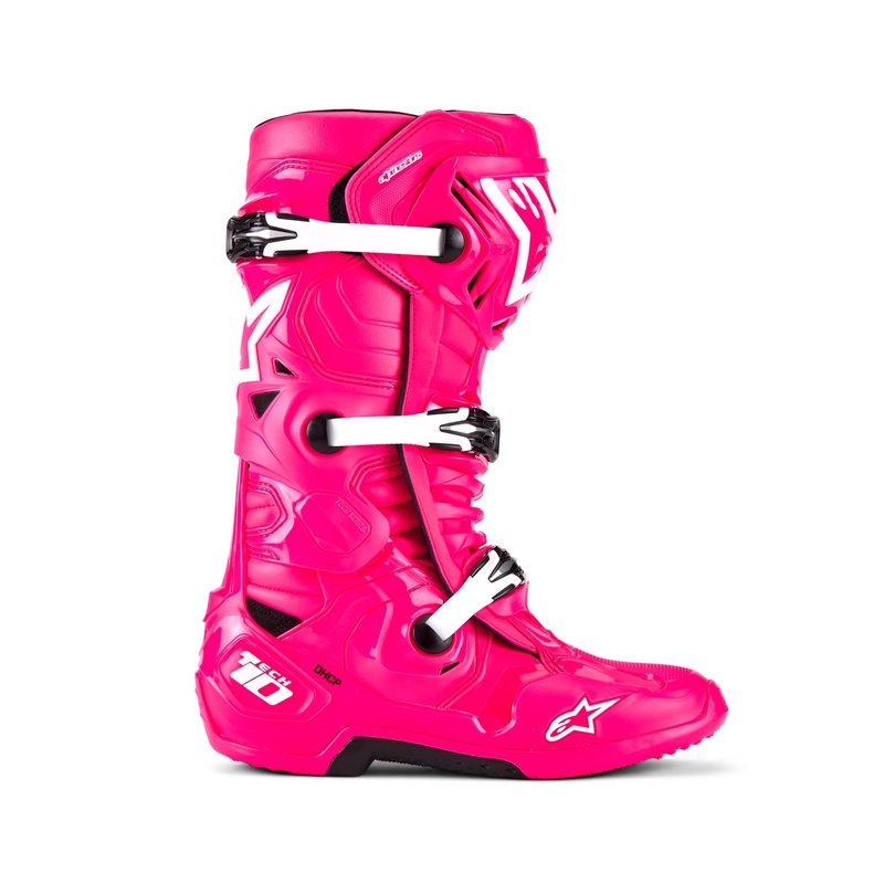 Moto škornji Alpinestars Tech 10 roza-črno-beli