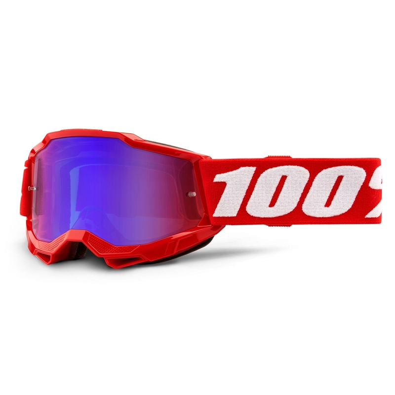 Otroška očala za motokros 100% USA ACCURI 2 Red Mirror Red Blue Plexiglass