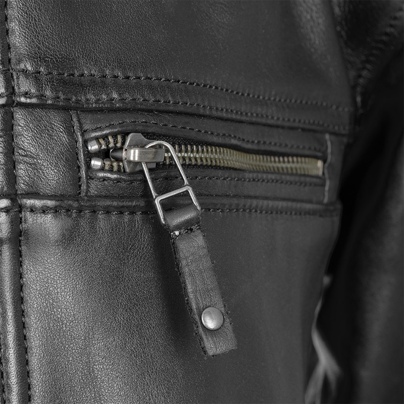 Usnjena motoristična jakna Oxford Route 73 2.0 črna