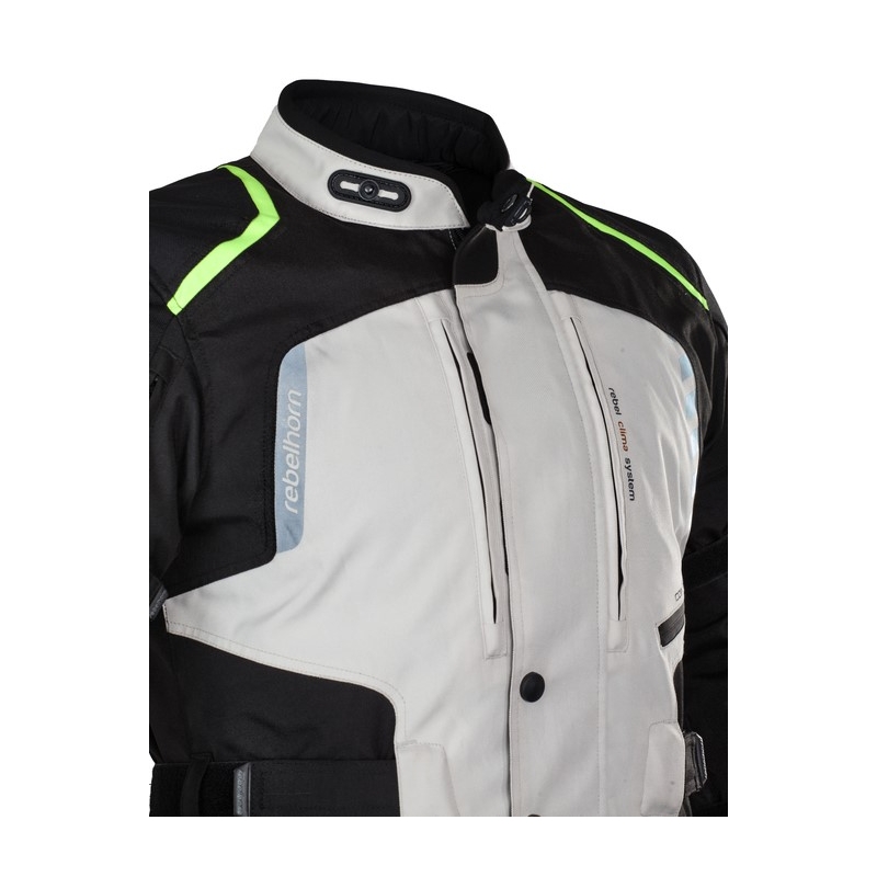 Moto jakna Rebelhorn Hiker II black-grey-fluo yellow razprodaja