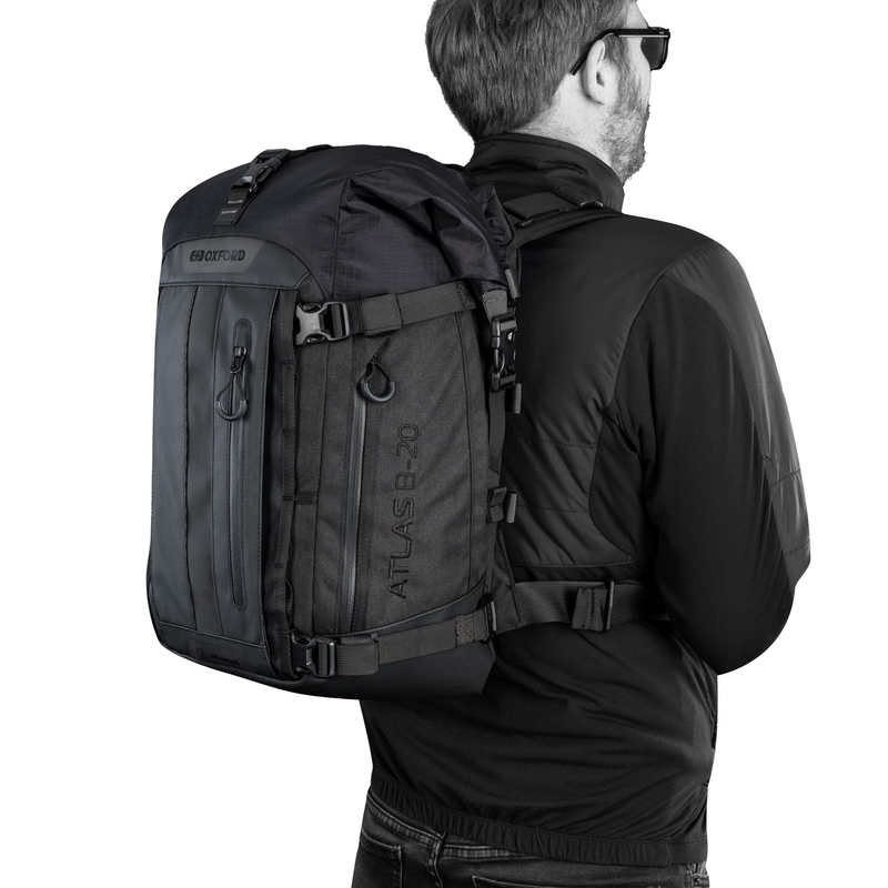 Motoristična torba Oxford Atlas B-20 Advanced Backpack 20 l črna