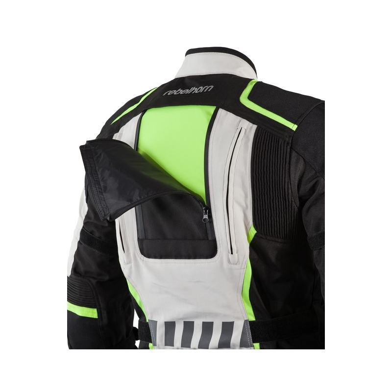 Moto jakna Rebelhorn Hiker II black-grey-fluo yellow razprodaja