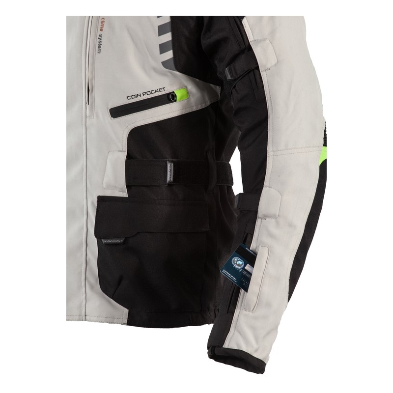 Moto jakna Rebelhorn Hiker II black-grey-fluo yellow razprodaja