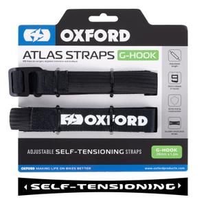 Trakovi za prtljago Oxford Atlas G-Hook 2 kosa črni 26mm x 1,2 m