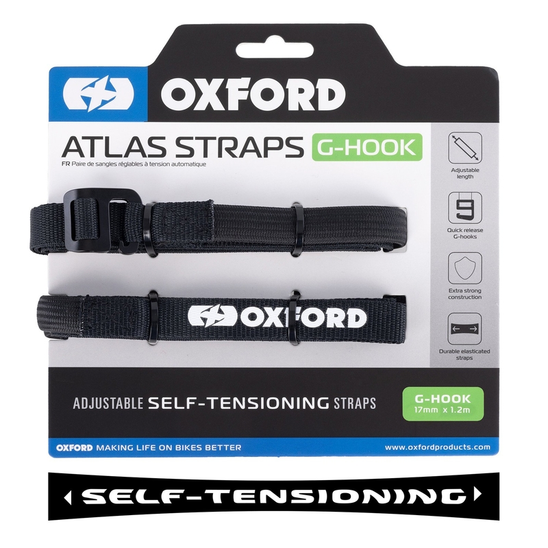 Trakovi za prtljago Oxford Atlas G-Hook 2 kosa črni 17 mm x 1,2 m