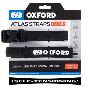 Trakovi za prtljago Oxford Atlas B-Clip 2 kosa črni 26 mm x 1,2 m