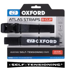 Trakovi za prtljago Oxford Atlas B-Clip 2 kosa sivi 26 mm x 1,2 m