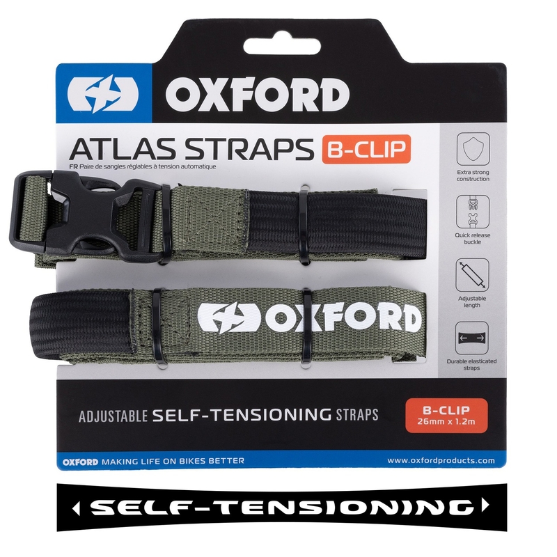 Trakovi za prtljago Oxford Atlas B-Clip 2 kosa zeleni 26 mm x 1,2 m