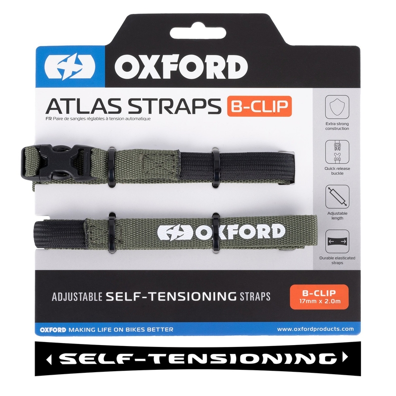 Trakovi za prtljago Oxford Atlas B-Clip 2 kos zeleni 17 mm x 2 m
