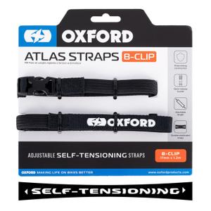 Trakovi za prtljago Oxford Atlas B-Clip 2 kosa črni 17 mm x 1,2 m