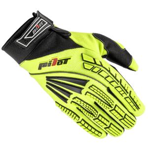 Otroške motokros rokavice Pilot Pioneer fluo rumeno-črno-rdeče