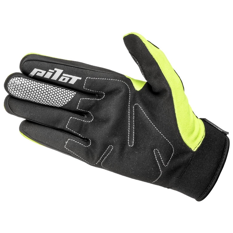 Otroške motokros rokavice Pilot Pioneer fluo rumeno-črno-rdeče