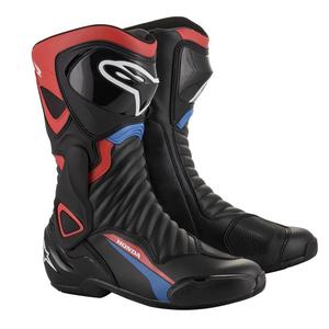 Motoristični škornji Alpinestars S-MX 6 Honda kolekcija črno-rdeče-modro-beli