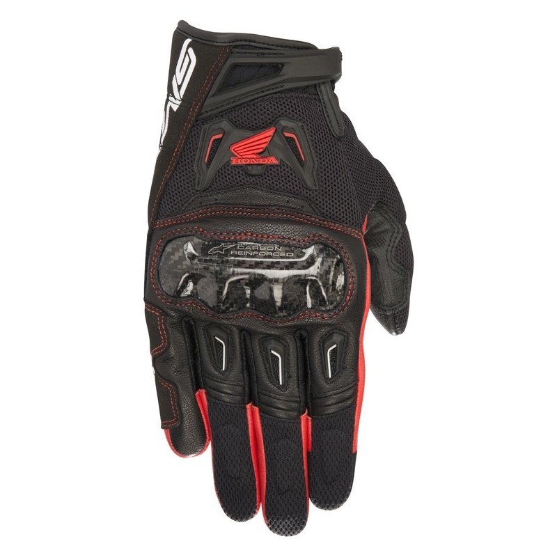 Motoristične rokavice Alpinestars SMX-2 Air Carbon Honda Collection črno-rdeče
