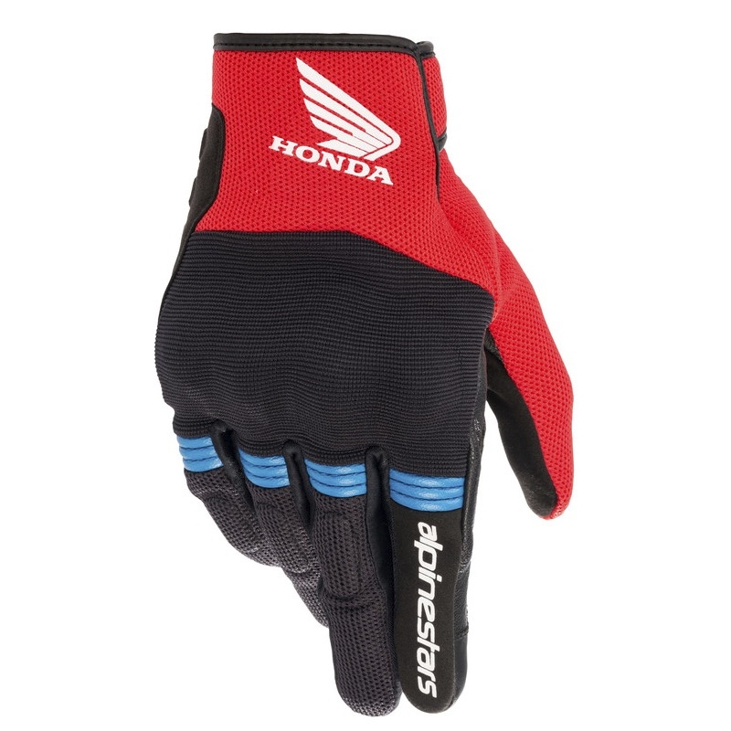 Kolekcija motociklističnih rokavic Alpinestars Copper Honda, črno-rdeče-modre