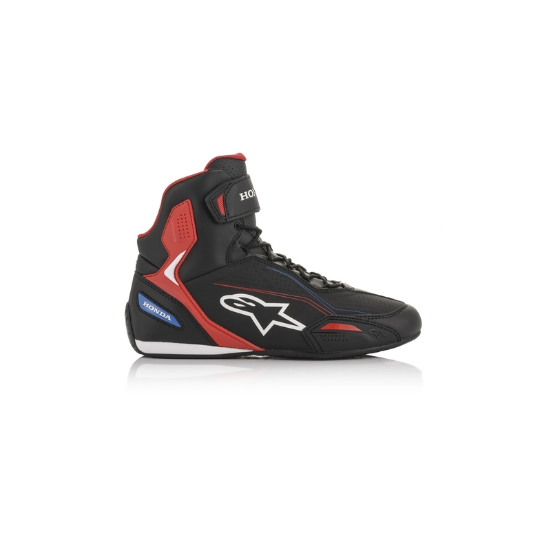 Motoristični škornji Alpinestars Faster-3 Honda kolekcija črno-rdeče-modri