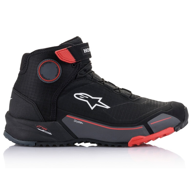 Motoristični škornji Alpinestars CR-X Drystar Honda Collection črno-rdeče-sivi