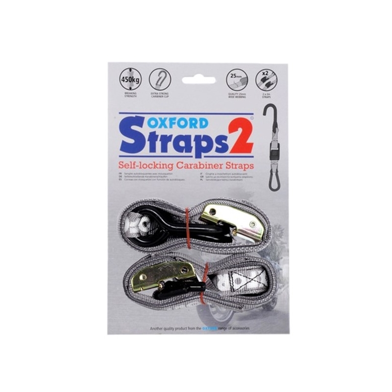 Prilagodljivi in ojačani trakovi Oxford Carabiner 25 mm sive barve