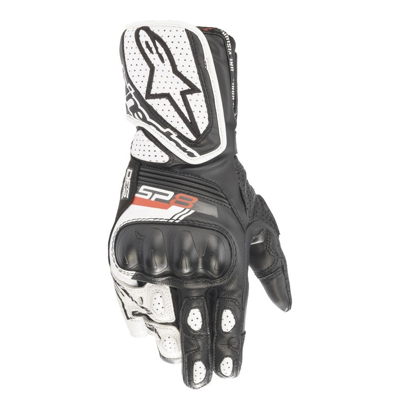 Ženske motoristične rokavice Alpinestars SP-8 črno-bele