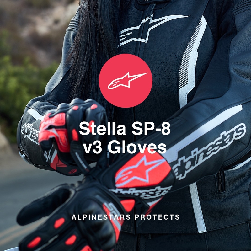 Ženske motoristične rokavice Alpinestars SP-8 črno-bele