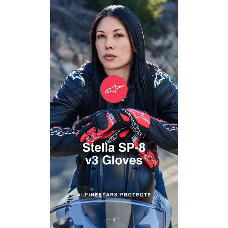 Ženske motoristične rokavice Alpinestars SP-8 črno-bele