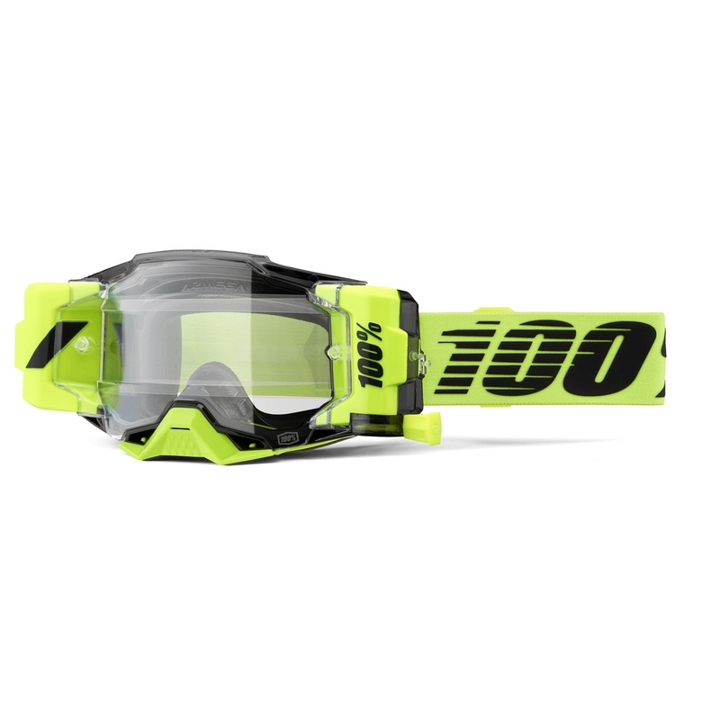 Motocross očala 100% - USA Armega Forecast fluo zelena (prozorno steklo)