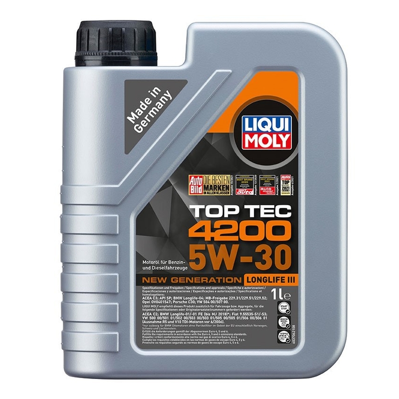 Sintetično motorno olje LIQUI MOLY Top Tec 4200 5W-30 Nova generacija 1 l