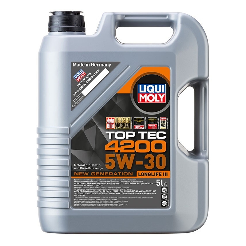 Sintetično motorno olje LIQUI MOLY Top Tec 4200 5W-30 Nova generacija 5 l
