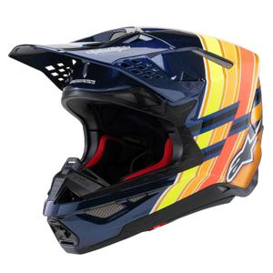 Motokros čelada Alpinestars Supertech S-M10 edition TROY LEE DESIGNS biserno modra-fluo oranžna-rumena-rdeča