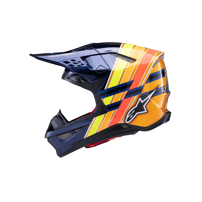 Motokros čelada Alpinestars Supertech S-M10 edition TROY LEE DESIGNS biserno modra-fluo oranžna-rumena-rdeča