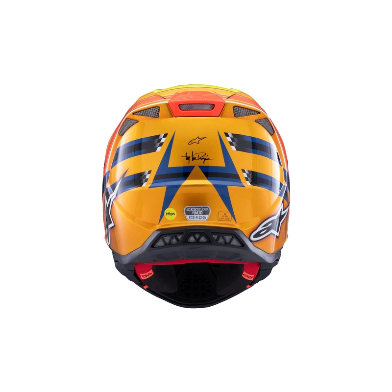 Motokros čelada Alpinestars Supertech S-M10 edition TROY LEE DESIGNS biserno modra-fluo oranžna-rumena-rdeča
