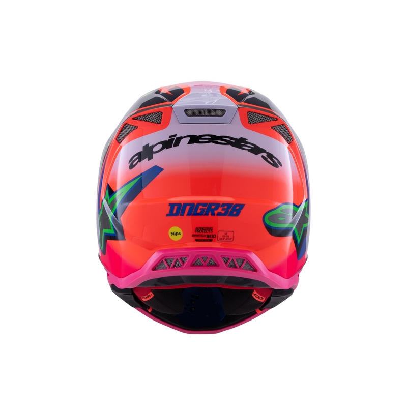 Alpinestars Supertech S-M10 HAIDEN DEEGAN edition motokros čelada fluo oranžna-vijolična-roza-zelena